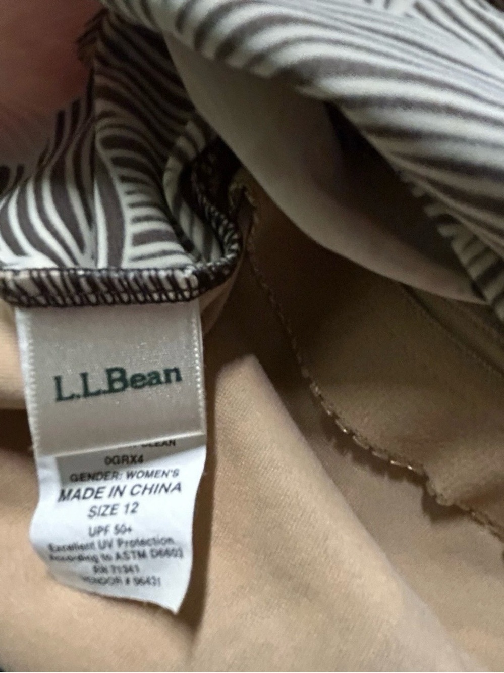Women’s LL Bean Brown Pink Floral Tankini Top Size 12 Swim Beach Pool - Picture 3 of 3